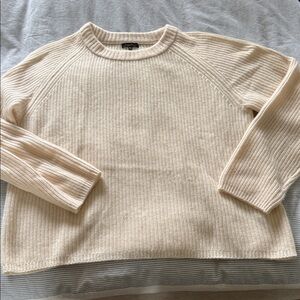 Quince 100% Cashmere Cream Crew Neck Sweater